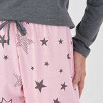 Pijama Feminino Manga longa e Calça Sonhos que Brilham
