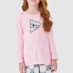 Pijama Feminino Infantil Manga longa e Calça Soninho