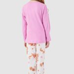 Pijama Feminino Infantil Manga longa e Calça Raposa