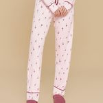 Pijama Feminino Manga longa e Calça Wine