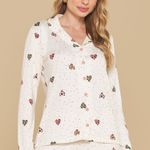 Pijama Feminino Longo Canelado com Botões Espalhe Amor
