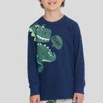 Pijama Masculino Infantil Manga longa e Calça Dino