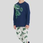 Pijama Masculino Infantil Manga longa e Calça Dino