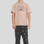 Pijama Masculino Infantil Manga curta e Calça Players