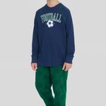 Pijama Masculino Infantil Manga longa e Calça Futebol