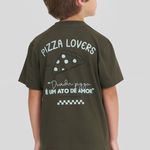 Pijama Masculino Infantil Manga curta e Calça Dia de Pizza