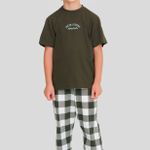 Pijama Masculino Infantil Manga curta e Calça Dia de Pizza
