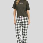 Pijama Feminino Manga curta e Calça Dia de Pizza
