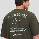 Pijama Masculino Manga curta e Calça Dia de Pizza