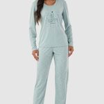 Pijama Feminino Manga longa e Calça Be Happy