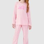 Pijama Feminino Infantil Manga longa e Calça Princess