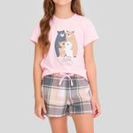 Short Doll Infantil Manga curta Sempre Juntos