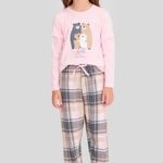 Pijama Feminino Infantil Manga longa e Calça Sempre Juntos