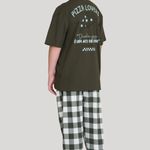 Pijama Masculino Juvenil Manga curta e Calça Dia de Pizza