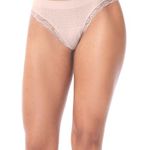 Kit com 2 Calcinhas Biquíni com Renda sem Costura Nude Rosado e Lilás Matte