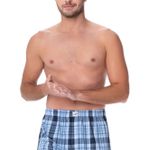 Cueca Samba Canção em Algodão Xadrez Azul