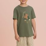 Pijama Masculino Infantil Manga curta Relaxar