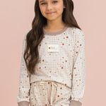 Pijama Feminino Infantil Manga longa e Calça Brilha Brilha