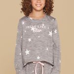 Pijama Feminino Infantil Manga longa e Calça Stars