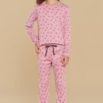 Pijama Feminino Infantil Manga longa e Calça Lacinho