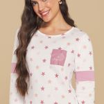 Camisola Curta Manga longa Estrelas