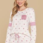 Pijama Feminino Manga longa e Calça Estrelas