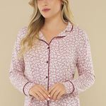 Pijama Feminino Longo com Botões Suspiro de Amor