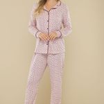 Pijama Feminino Longo com Botões Suspiro de Amor