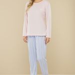 Pijama Feminino Manga longa e Calça Céu de Algodão