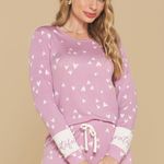 Pijama Feminino Manga longa e Calça Jogger Romantic