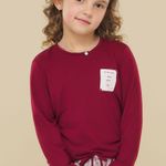 Pijama Feminino Infantojuvenil Manga longa e Calça Suspiro de Amor