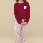 Pijama Feminino Infantojuvenil Manga longa e Calça Suspiro de Amor