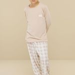 Pijama Masculino Infantojuvenil Manga longa e Calça Doce Aconchego