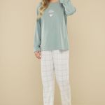 Pijama Feminino Manga longa e Calça Good Morning