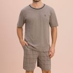 Pijama Masculino Manga curta Mocha