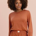 Pijama Feminino Manga longa e Calça Terracota