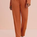 Pijama Feminino Manga longa e Calça Terracota