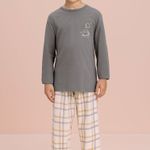 Pijama Masculino Infantil Manga longa e Calça Polar
