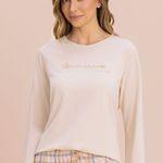 Pijama Feminino Manga longa e Calça Polar