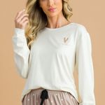 Pijama Feminino Manga longa e Calça Cappuccino Dreams