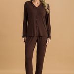 Pijama Feminino Longo com Botões Doce Cacau