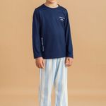 Pijama Masculino Infantil Manga longa e Calça Sonho Azul
