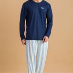 Pijama Masculino Manga longa e Calça Sonho Azul