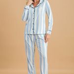 Pijama Feminino Longo com Botões Sonho Azul