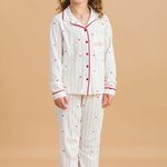 Pijama Feminino Infantil Longo com Botões Love Heals