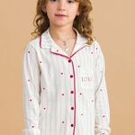Pijama Feminino Infantil Longo com Botões Love Heals