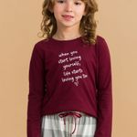 Pijama Feminino Infantil Manga longa e Calça Yourself