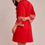 Conjunto Camisola e Robe com Renda Bicolor Nara 