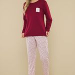 Pijama Feminino Manga longa e Calça Suspiro de Amor