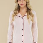 Pijama Feminino Longo com Botões Sonho Rosado